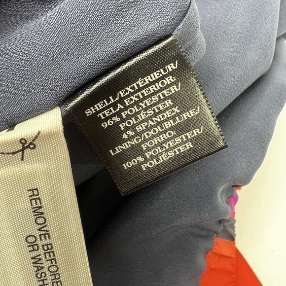 Ann Taylor Orange Blue Elastic Waist Skirt Geometric size 6 - Picture 7 of 8